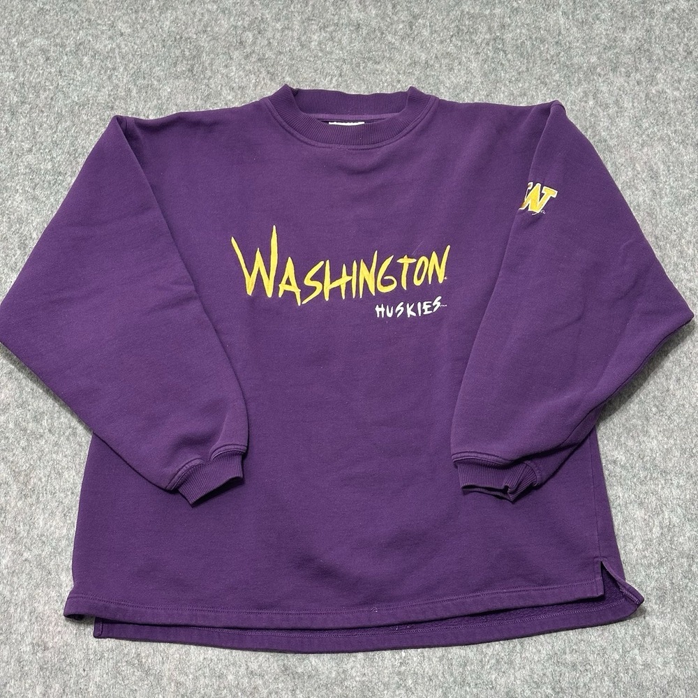 Vintage Washington Huskies Pullover Sweatshirt Size Large Crable Sportswear VTG